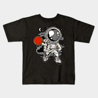 Astronaut Basketball • Funny And Cool Sci-Fi Cartoon Drawing Design Great For Any Occasion And For Everyone Kids T-Shirt